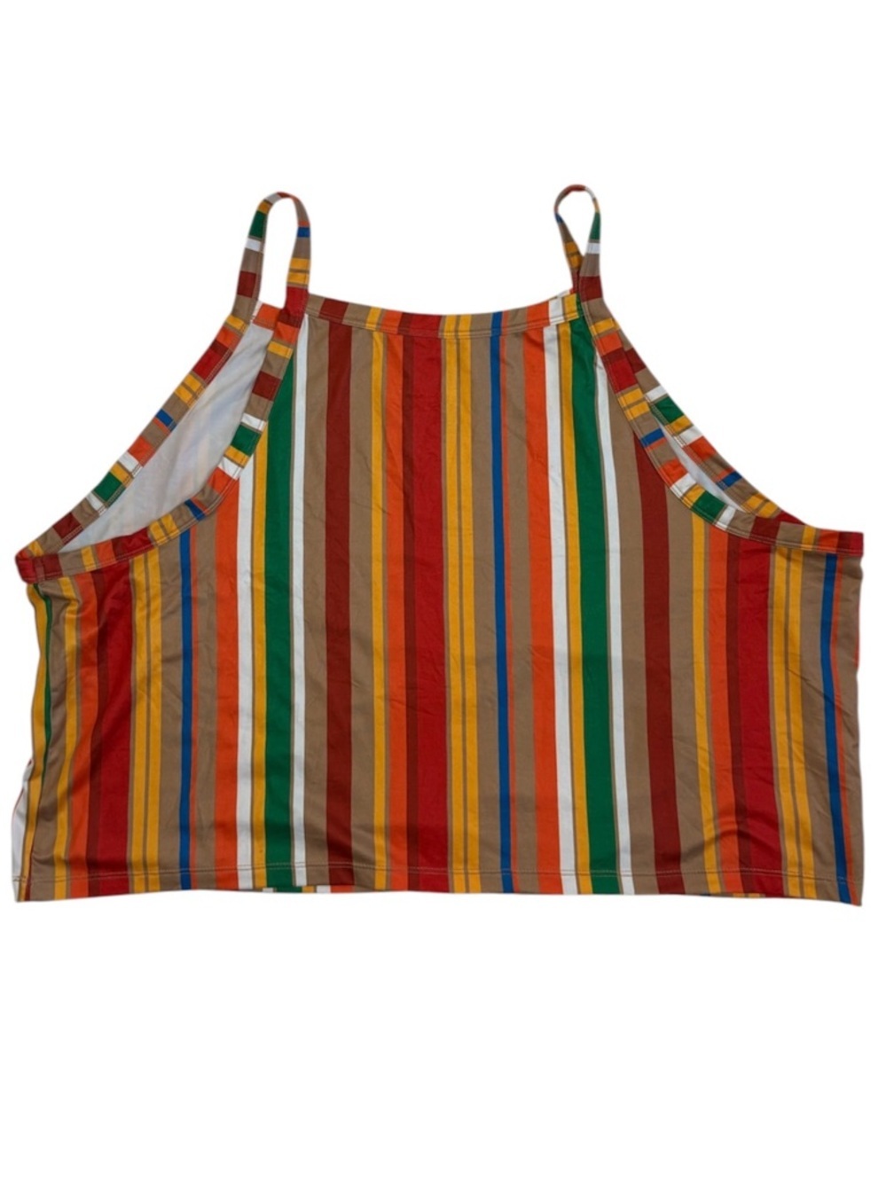 It's® Striped Multicolor Cropped Tank Plus Size Like New 2X Summer Boho Festival - Picture 3 of 5
